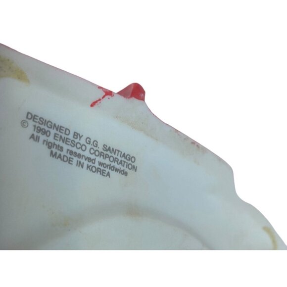 Vtg 1990 Enesco G.G. Santiago White Christmas Cat Music Box Song Happy Holidays - Picture 3 of 9